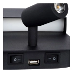 Kinkiet BOXER LED 3000K With USB charging point czarny 79200/08/30 Lucide - zdjęcie dodatkowe 5